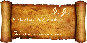 Vidovics József névjegykártya