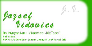 jozsef vidovics business card